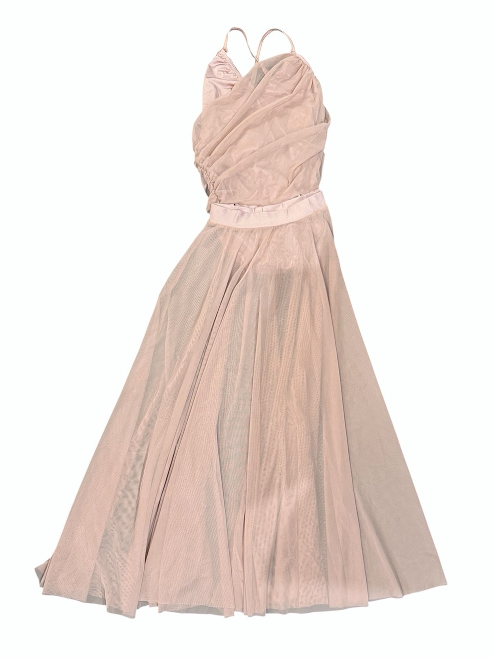 Kelle | Two-Piece Blush Pink Leotard and Tulle Flowing Skirt, MA LA